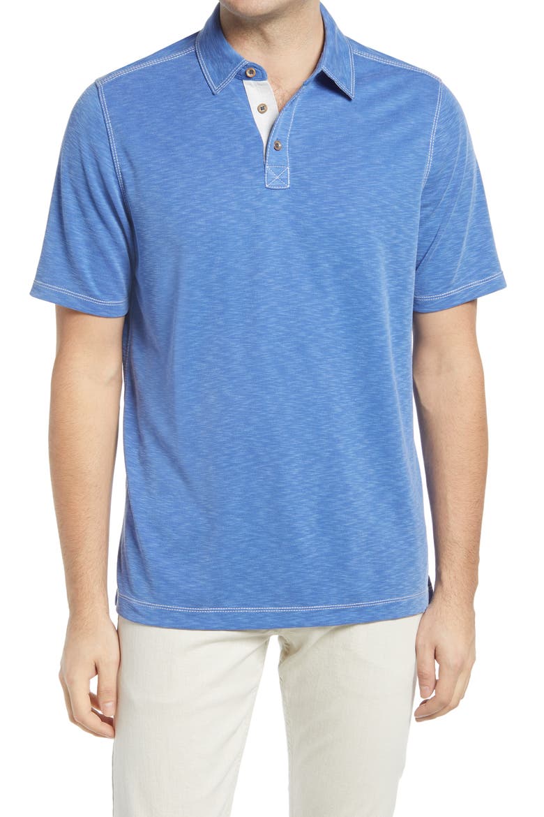 Vintage Slub Jersey Polo, Main, color, BLUE