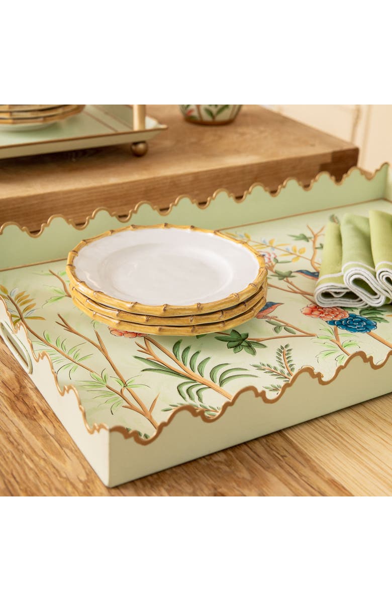 Mrs. Alice Chinoiserie Tole Tray, Alternate, color, Green