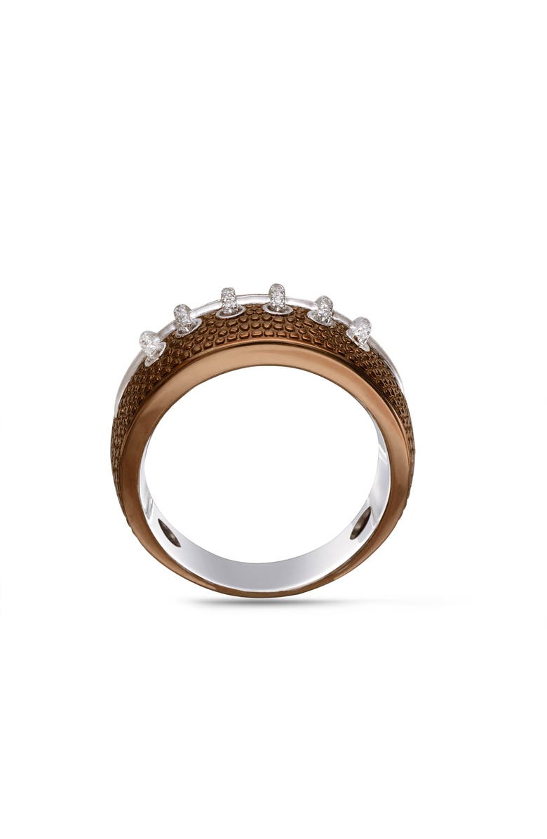 LuvMyJewelry Hustle American Football Diamond Band Men Ring, Alternate, color, Brown