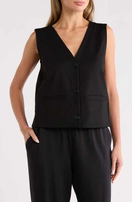 Eileen Fisher V-Neck Button Front Vest