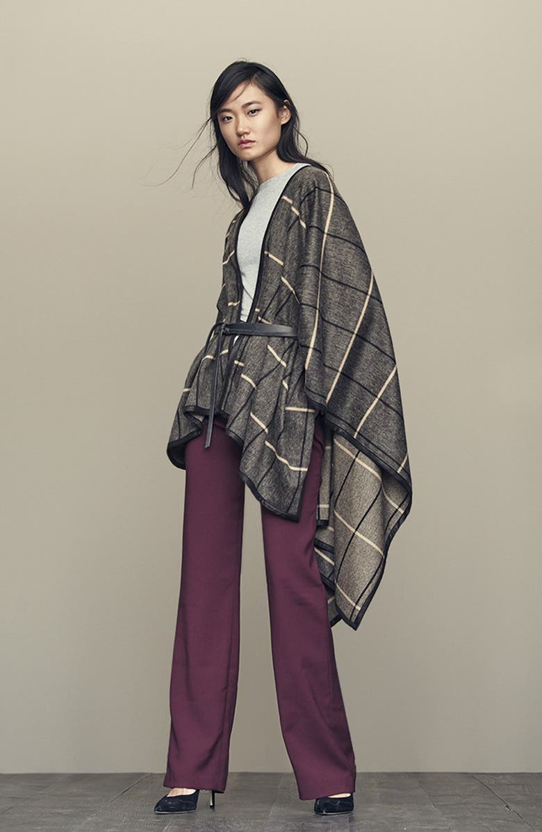 Trouvé Grid Pattern Cape, Alternate, color,