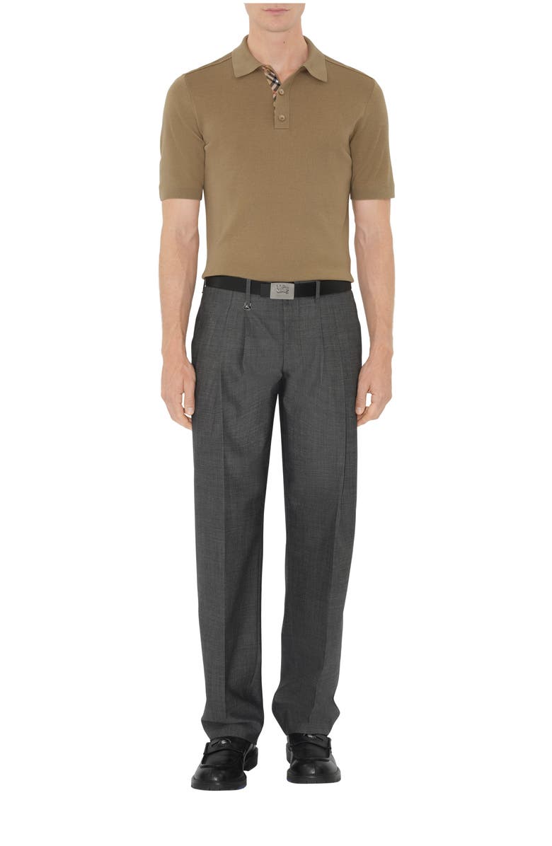 Burberry Wool Polo Shirt, Main, color, Flax Beige