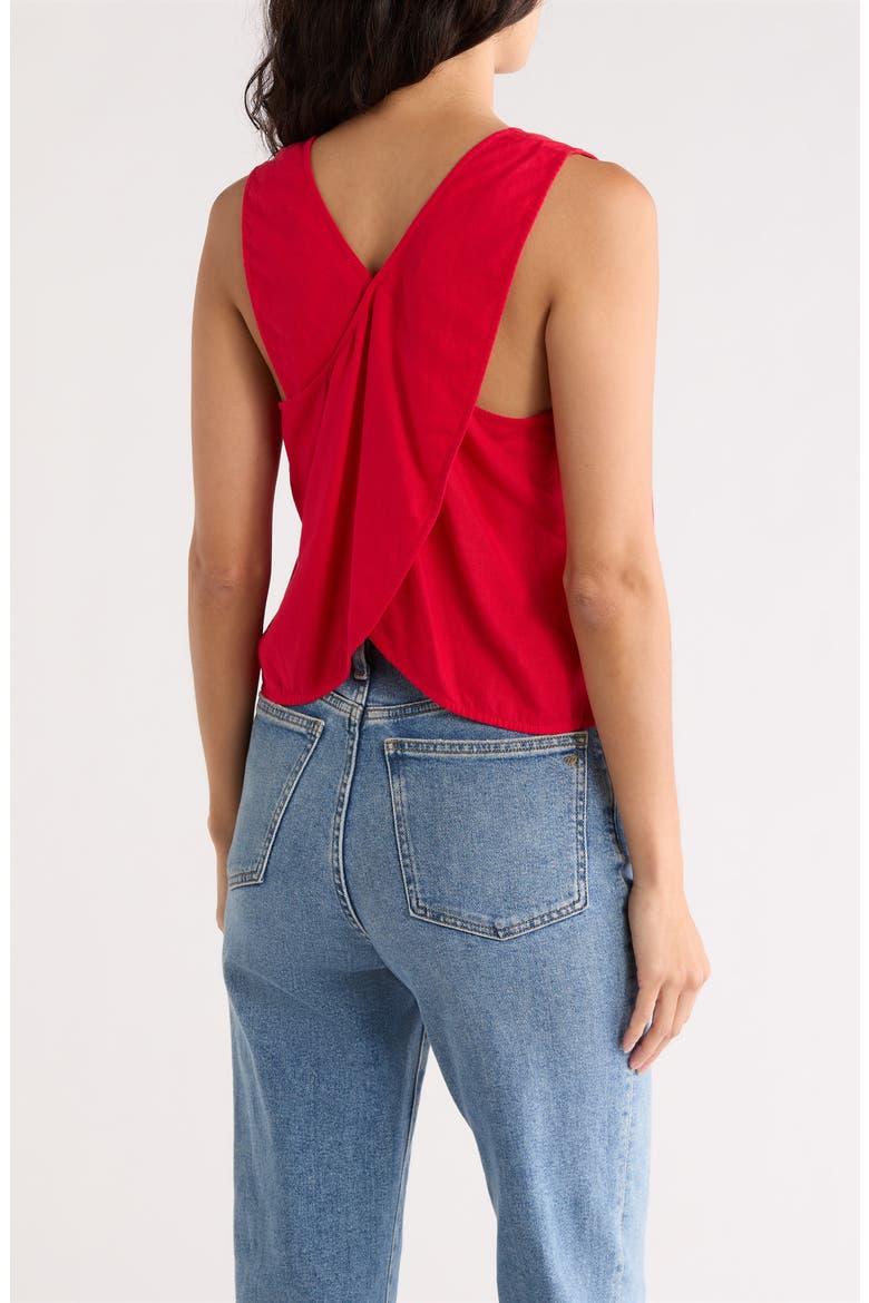 Irene Linen Blend Top, Alternate, color, CHERRY