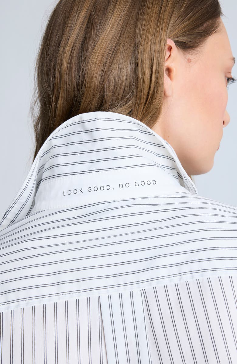 Kenneth Cole Stripe Oversize Button-Up Shirt, Alternate, color, 