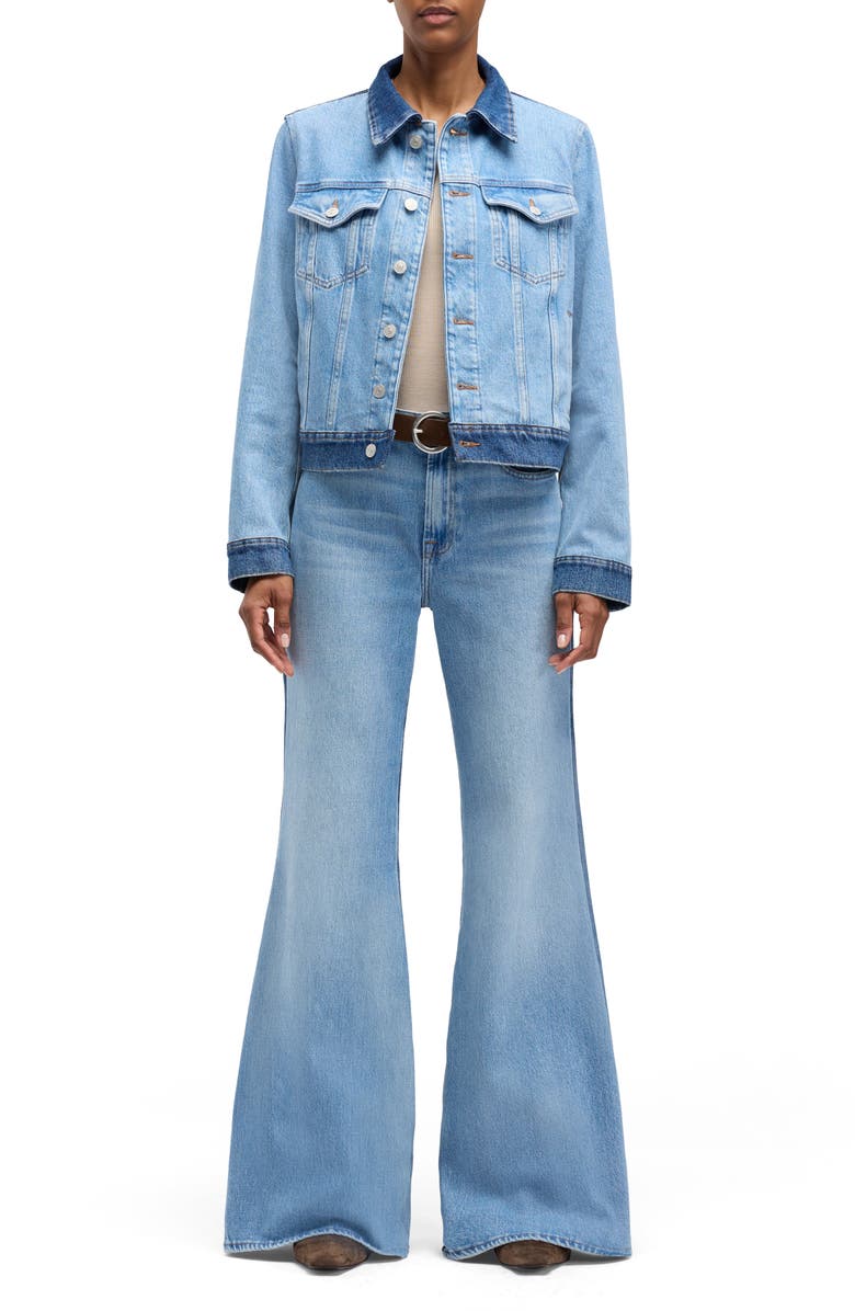 Seven Retro Two Tone High Waist Flare Wide Leg Jeans, Alternate, color, Joker