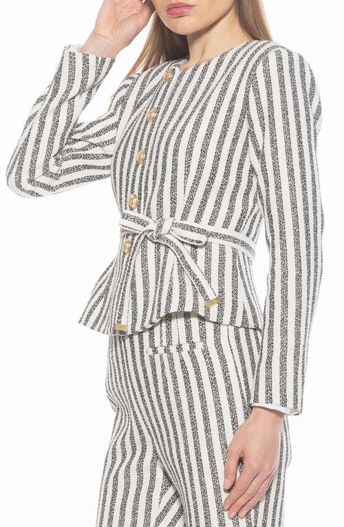 Alexia Admor Arjun Jacket In Navy Stripe
