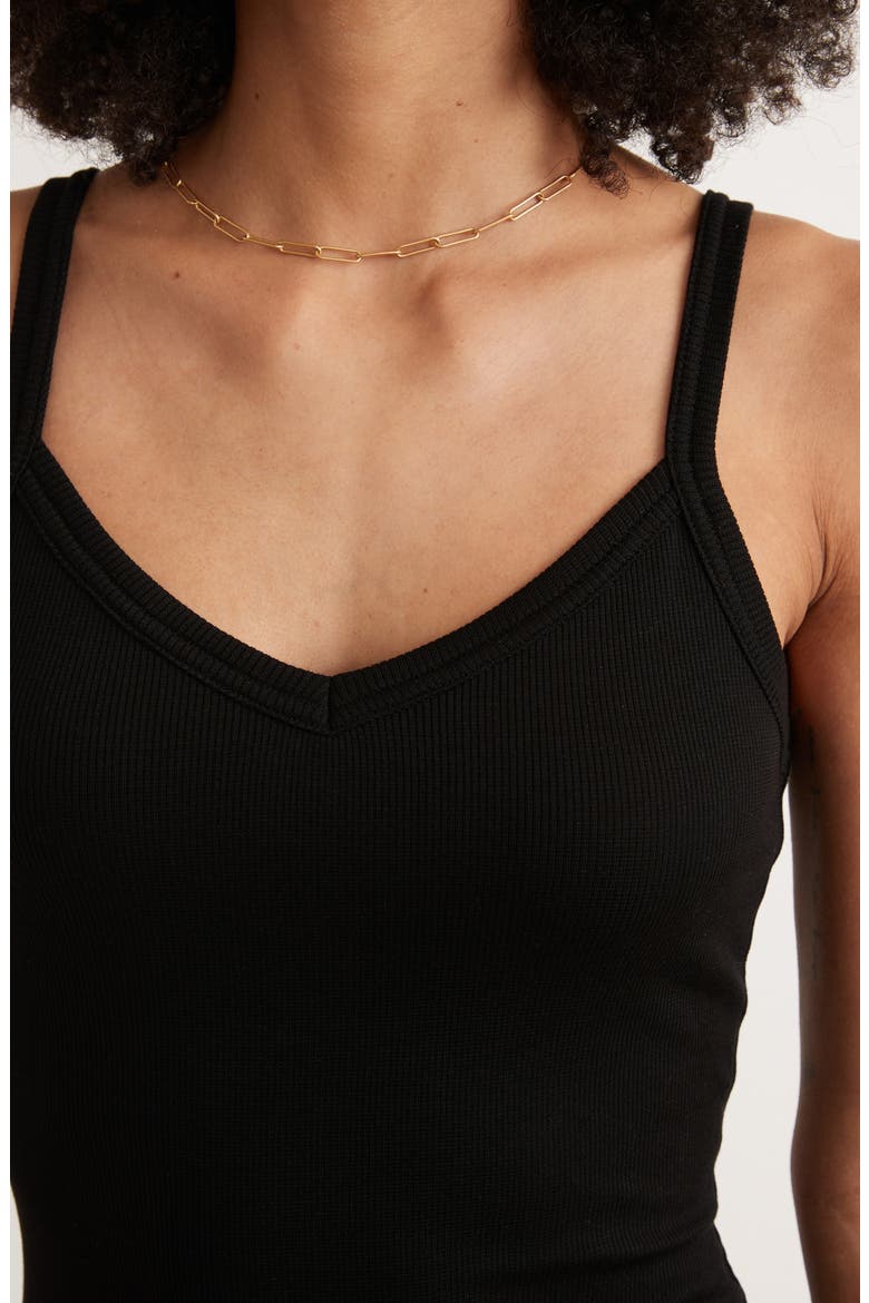 Rib Tank Dress, Alternate, color, BLACK