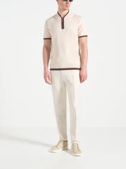 Manière De Voir Clement Crew Neck Zip Polo Shirt