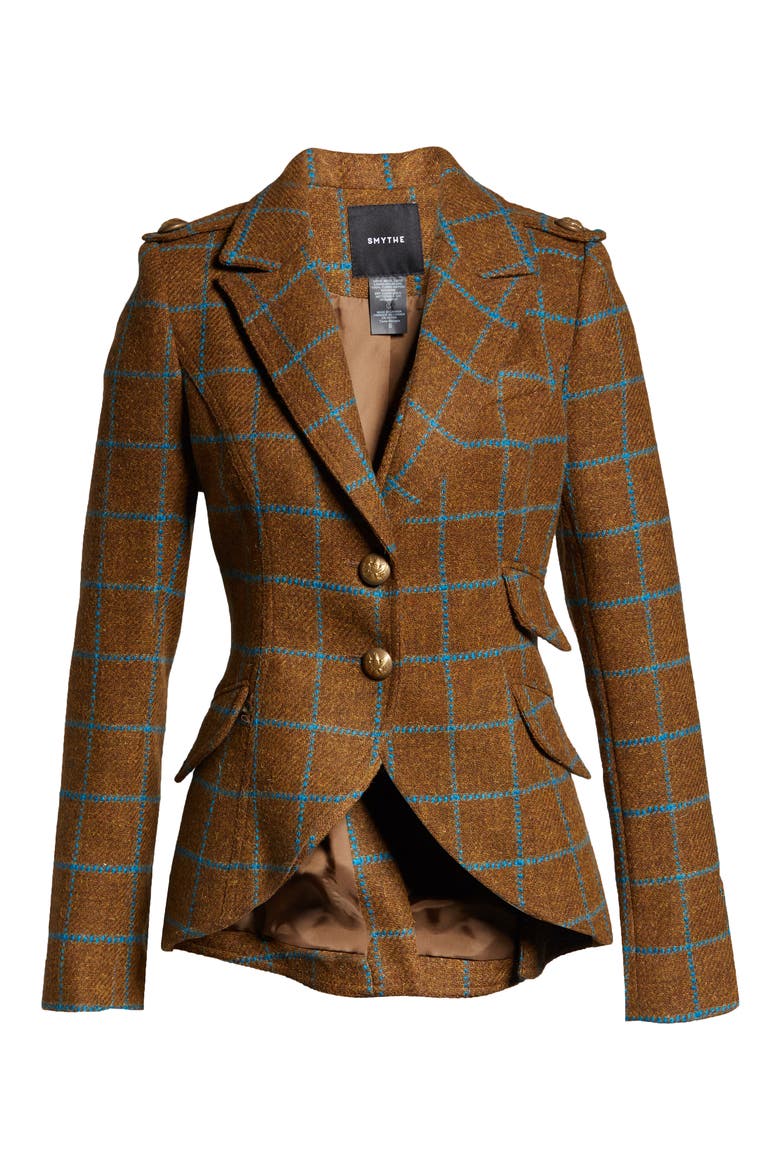 Equestrian Windowpane Check Wool Blazer, Alternate, color, VICUNA WINDOWPANE