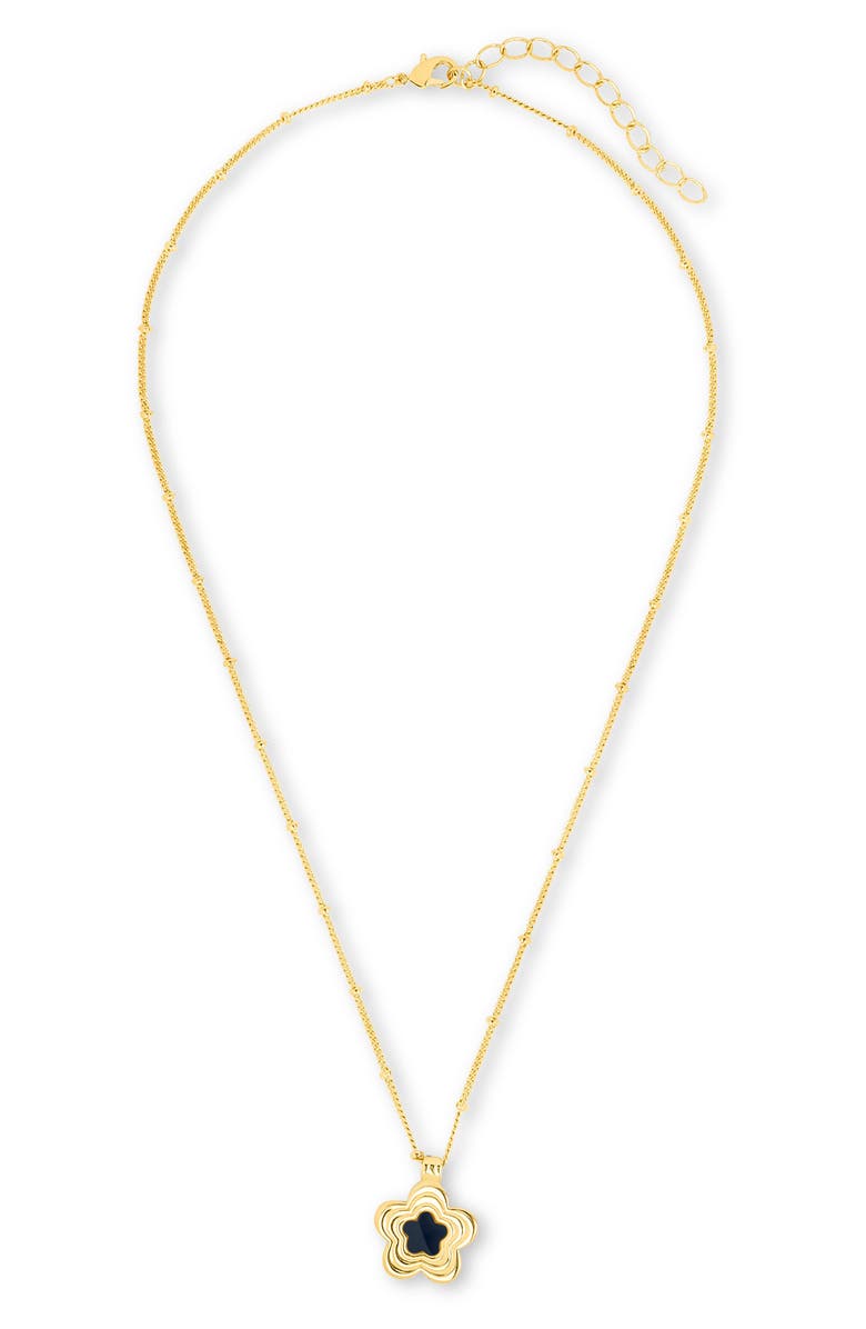 Sterling Forever Floral Pendant Necklace, Alternate, color, Gold