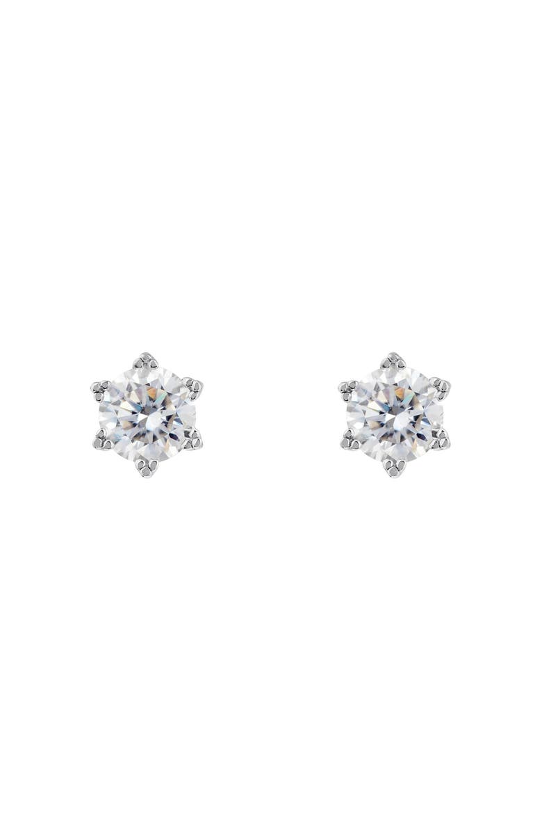 LaBante London Moissanite Solitaire Diamond Earrings, Main, color, Silver
