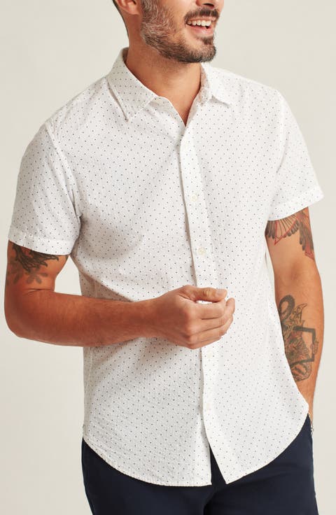 Riviera Slim Fit Dot Short Sleeve Seersucker Button-Up Shirt
