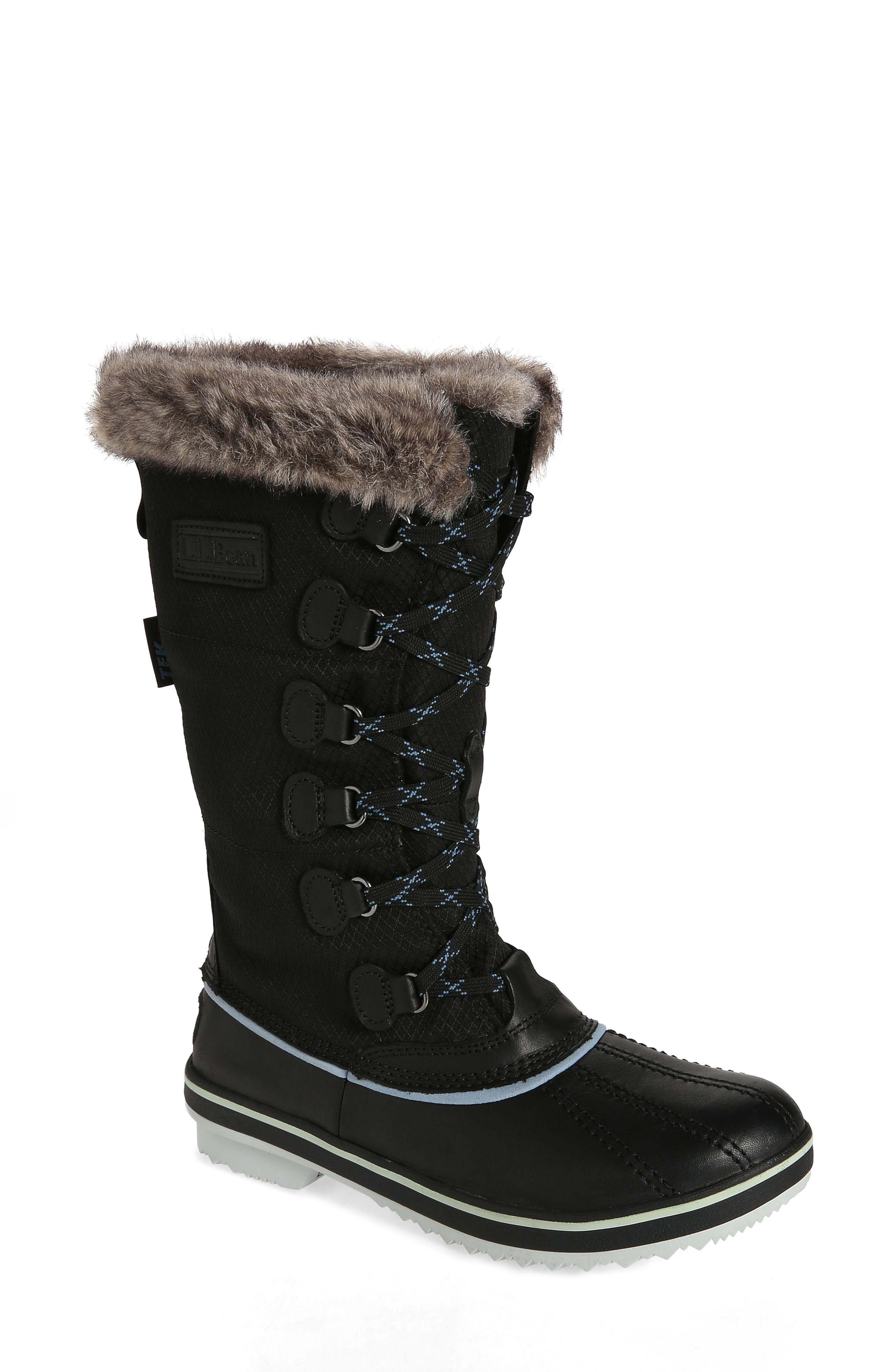 Rangely Snow Boot with Faux Fur Trim, Main, color, BLACK