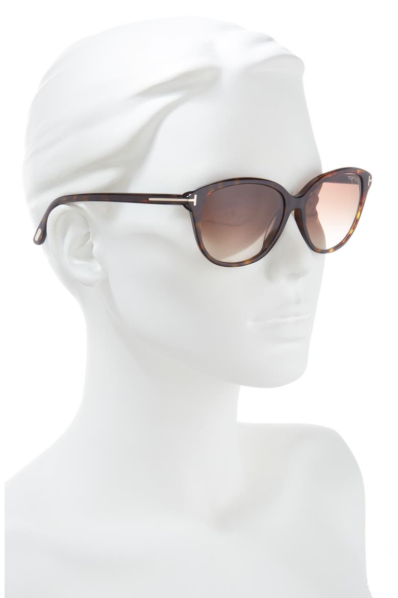Karmen 57mm Gradient Round Sunglasses, Alternate, color, HAVANA/ GRADIENT BROWN LENSES