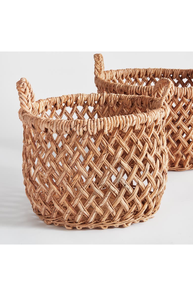 Napa Home & Garden Emlyn Rattan Decorative Baskets Set of 2 With Side Handles, Alternate, color, 