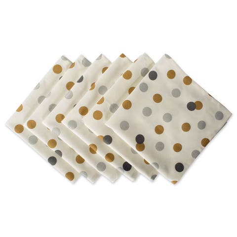 Metallic Print Cotton Napkin Set/6