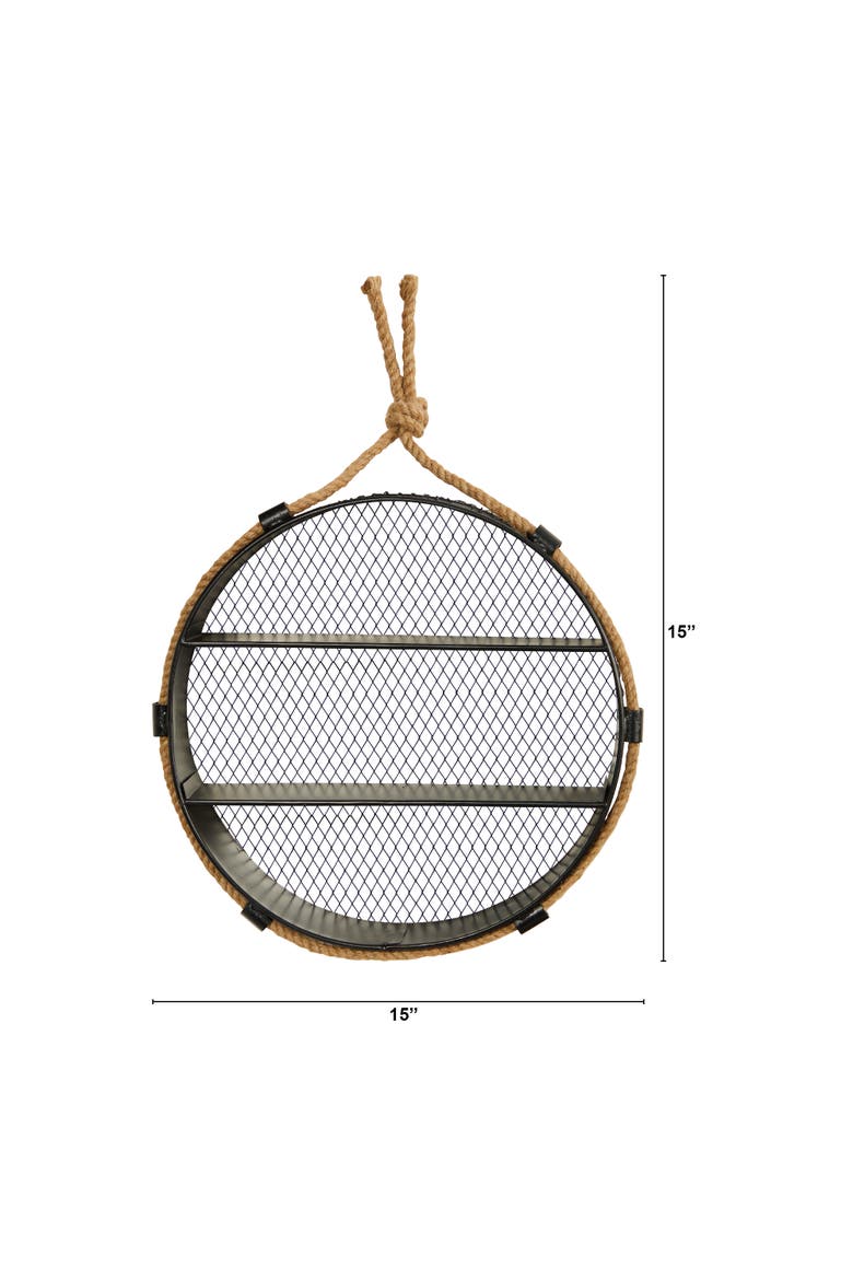15-in Round Wall Shelf, Alternate, color, Black