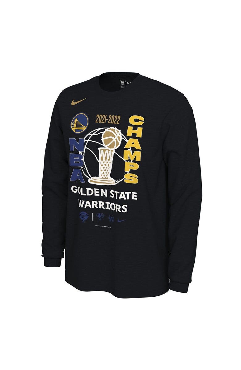 Nike Men's Nike Black Golden State Warriors 2022 NBA Finals Champions Locker Room Long Sleeve T-Shirt, Alternate, color, 