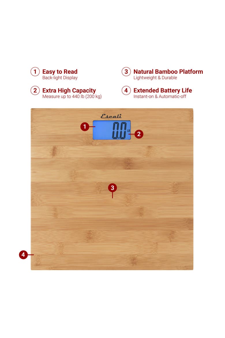 Bathroom Scale, Alternate, color, Bamboo