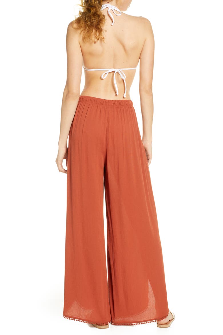 Ana Smocked Split Leg Pants, Alternate, color, BROWN SPICE