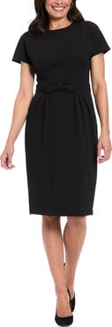 London Times Bow Waist Sheath Dress