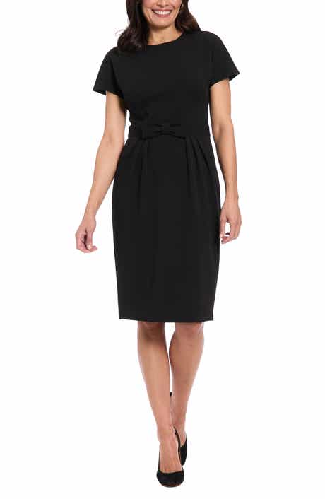 London Times Bow Waist Sheath Dress