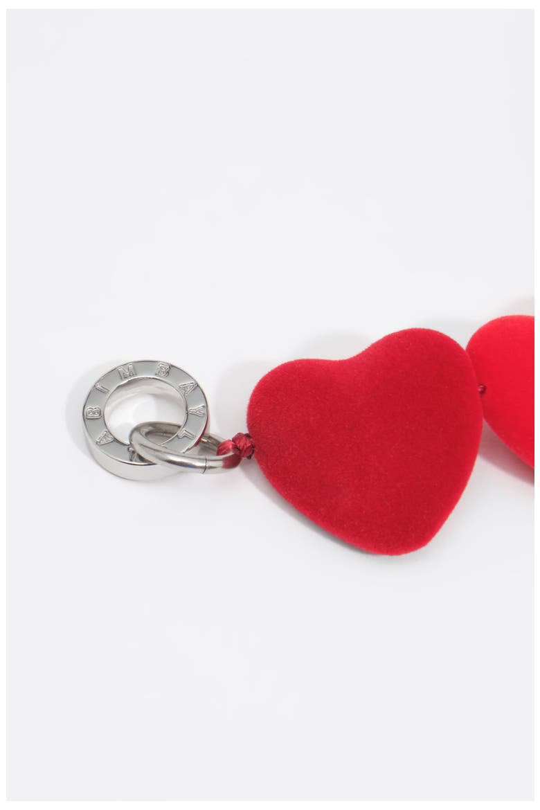 Flocked Heart Resin Necklace, Alternate, color, RED
