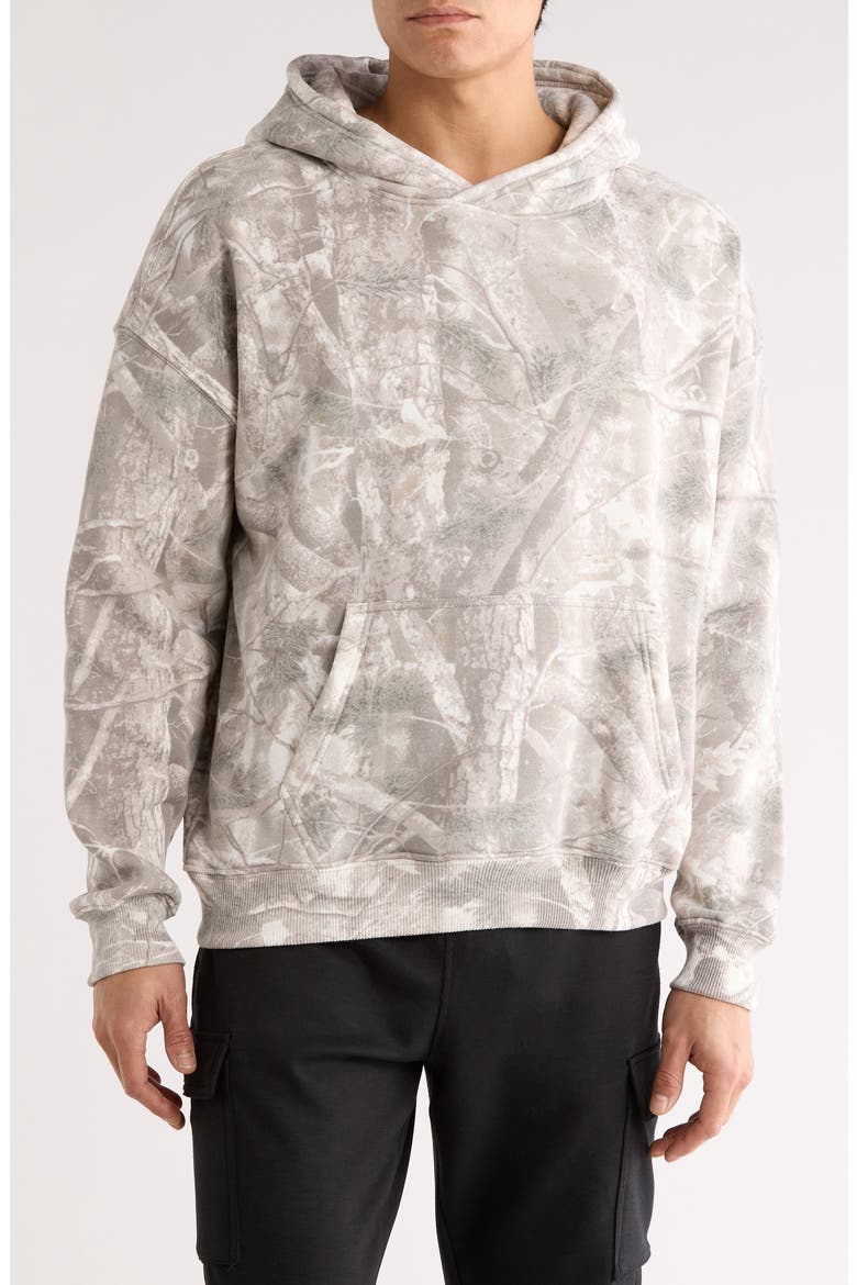 Relaxed Fit Camo Hoodie, Main, color, LIGHT GREY CAMO