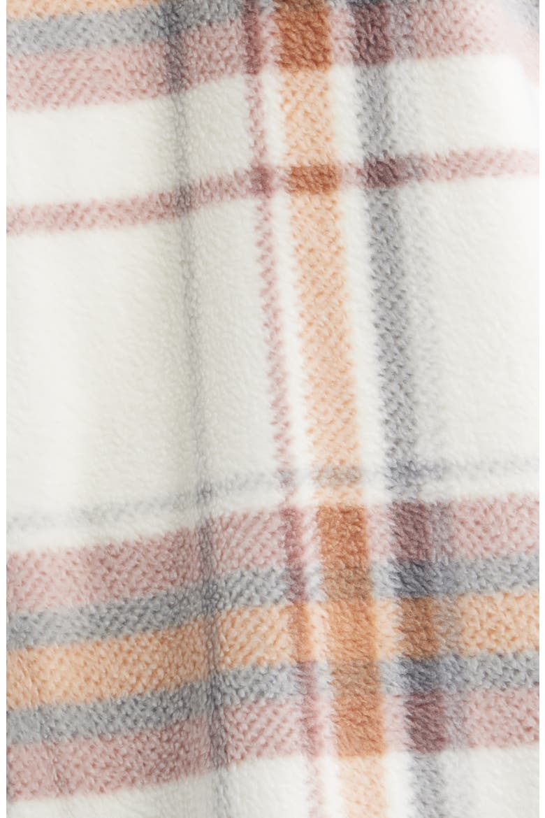 Hooded Fleece Shacket, Alternate, color, BUTTERCREAM PLAID