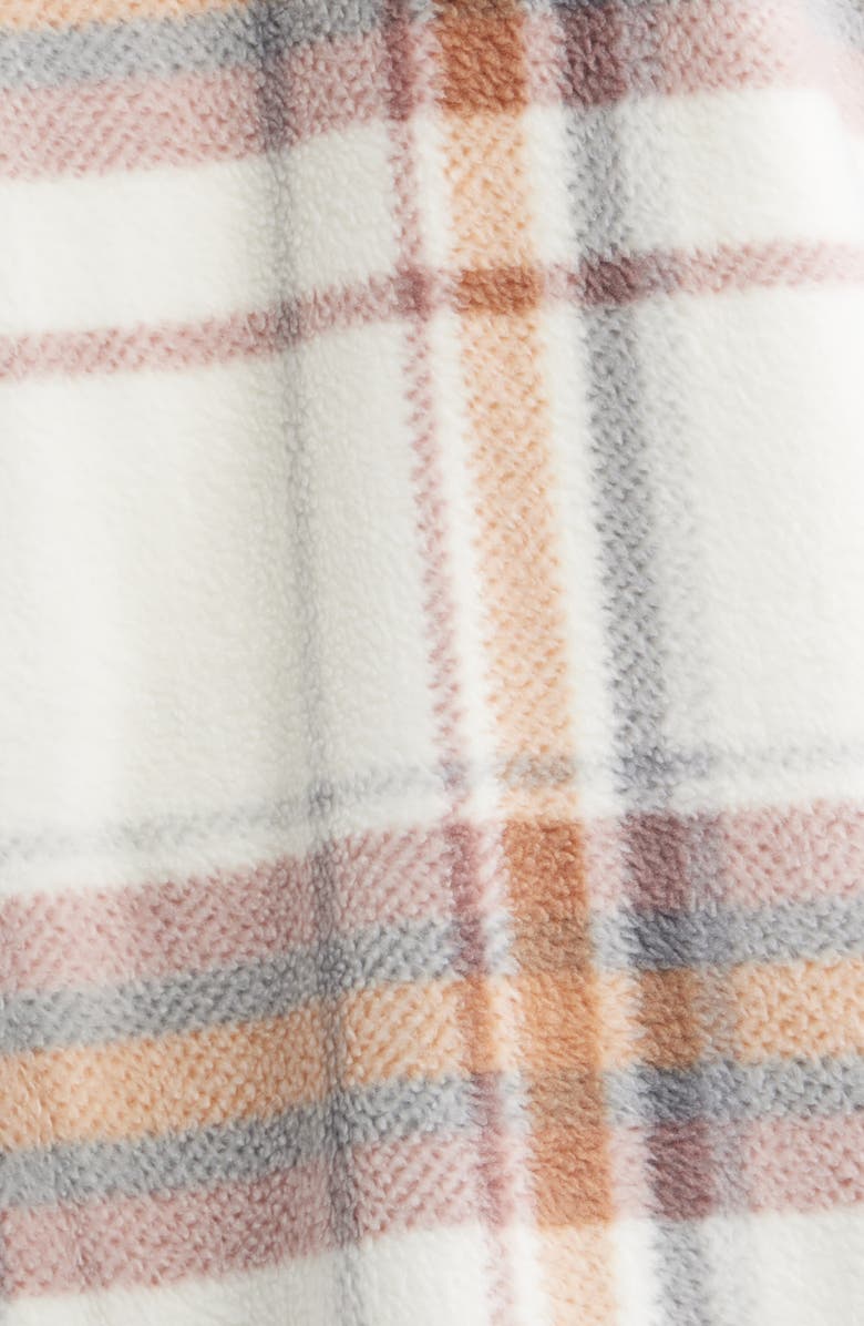 Thread & Supply Hooded Fleece Shacket, Alternate, color, Buttercream Plaid