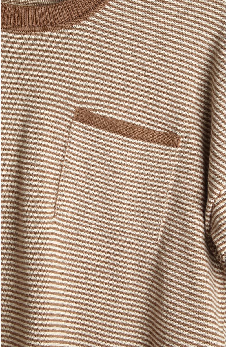 oyun Modern Striped Tee, Alternate, color, Sepia Stripe