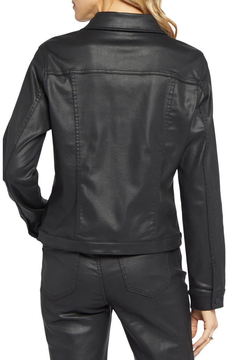 Coated Denim Trucker Jacket, Alternate, color, BLACKCOATED