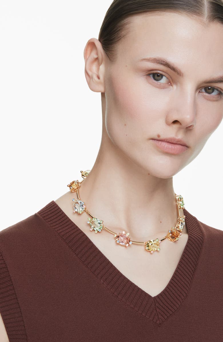 Swarovski Gema Crystal Station Collar Necklace, Alternate, color, Multi