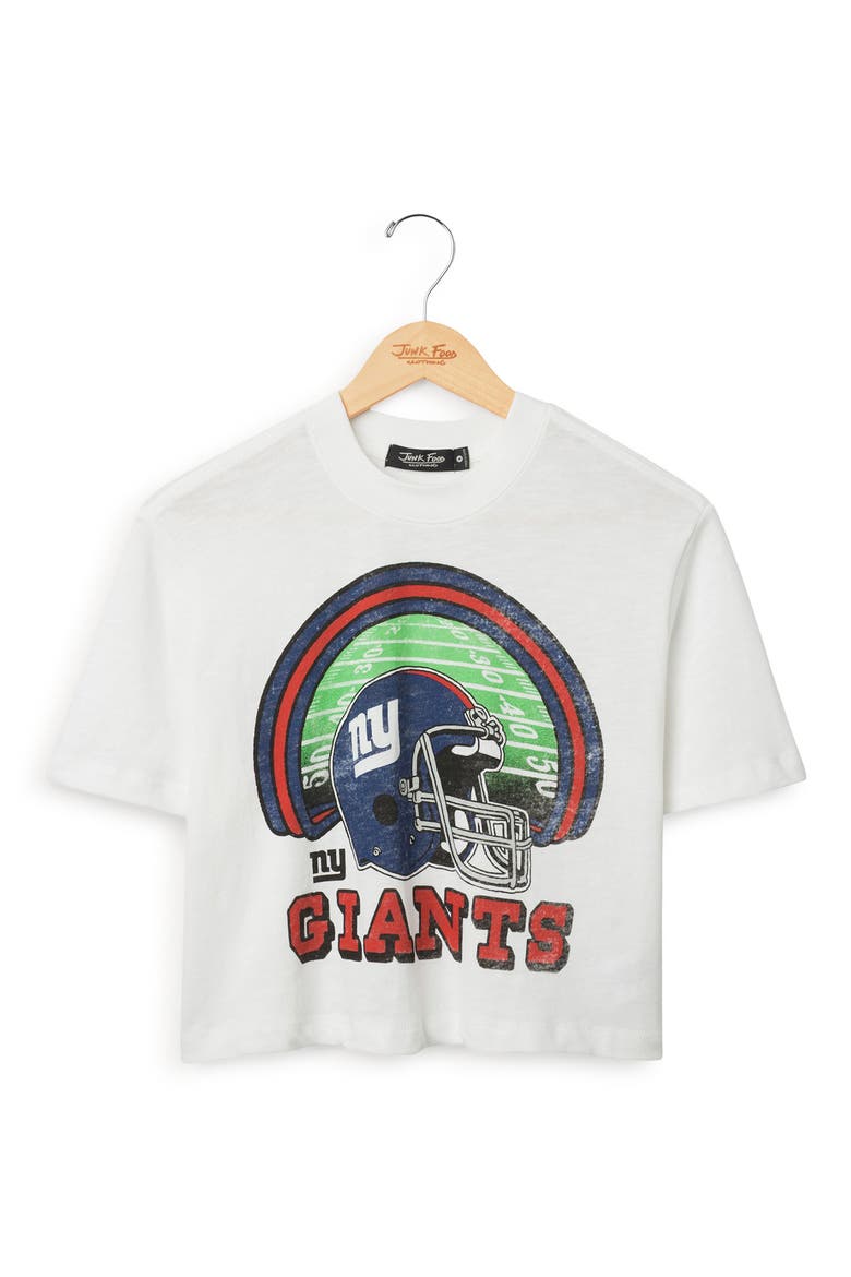 New York Giants Graphic Cropped T-Shirt, Main, color, VINTAGE WHITE