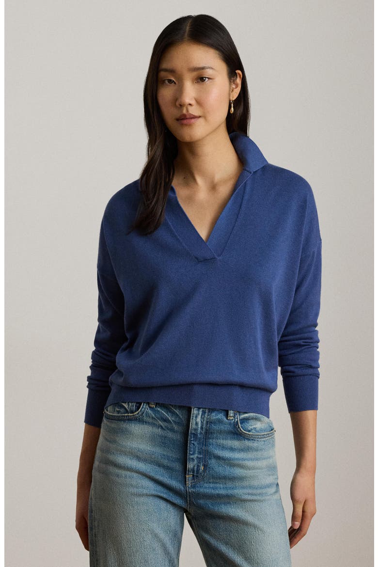 Johnny Collar Sweater, Alternate, color, INKY PURPLE