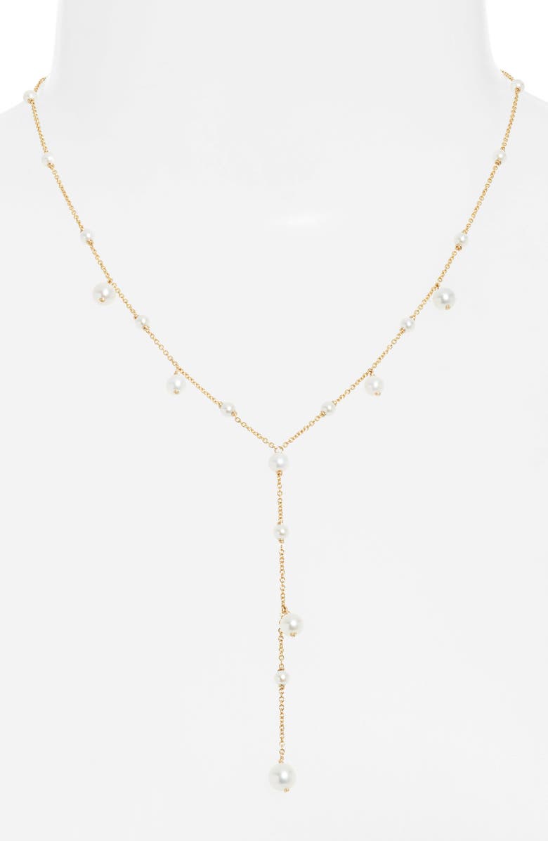 Poppy Finch Cultured Pearl Bubble Y-Necklace, Alternate, color, Gold