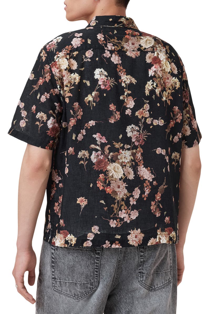 AllSaints Armada Camp Shirt, Alternate, color, Jet Black
