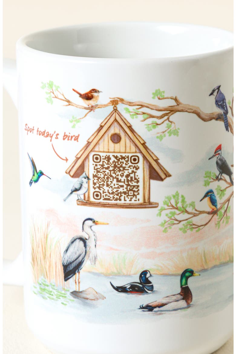 Birdwatcher Interactive QR Mug, Alternate, color, Multi