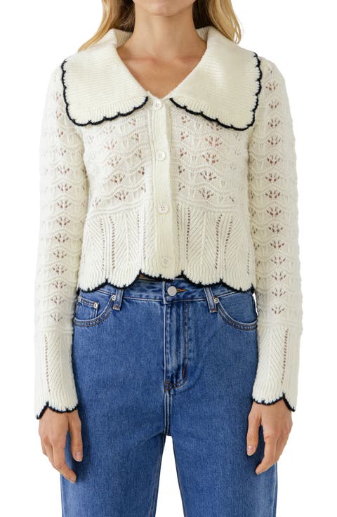 Scallop Pointelle Cardigan