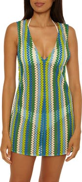 Becca Island Waves Sheer Cover-Up Mini Sundress
