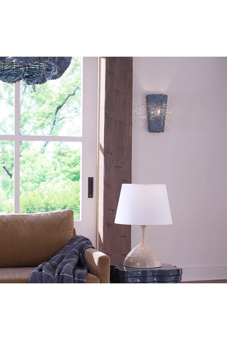 Seawall 1-Light Beaded Cone Wall Sconce, Blue, Alternate, color, Blue