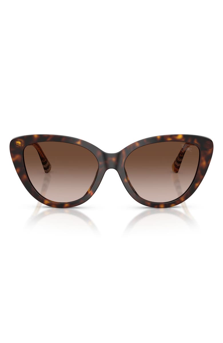 Burberry 55mm Cat Eye Sunglasses, Main, color, Dark Havana / Brown Gradient
