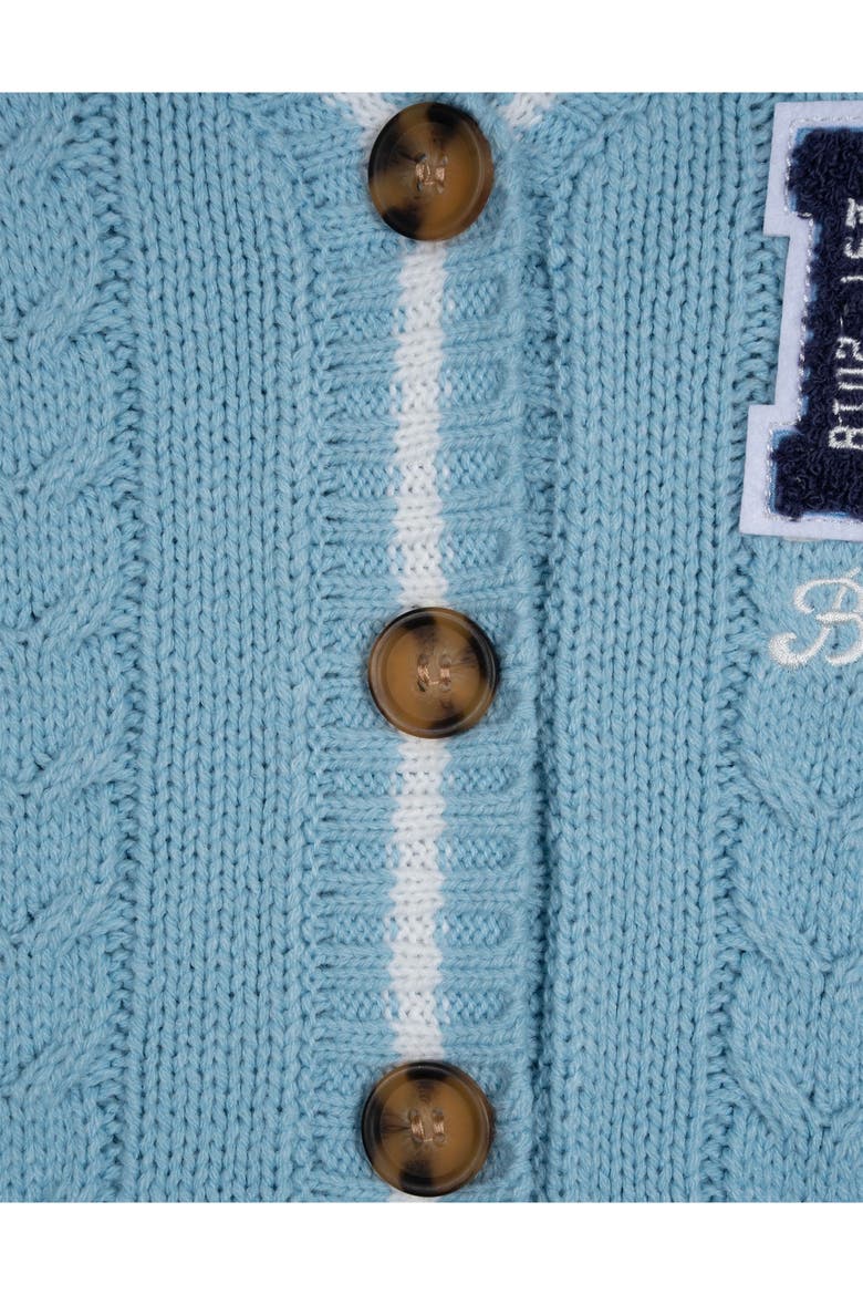 Varsity Cardigan Sweater, Alternate, color, Light Blue Bluey