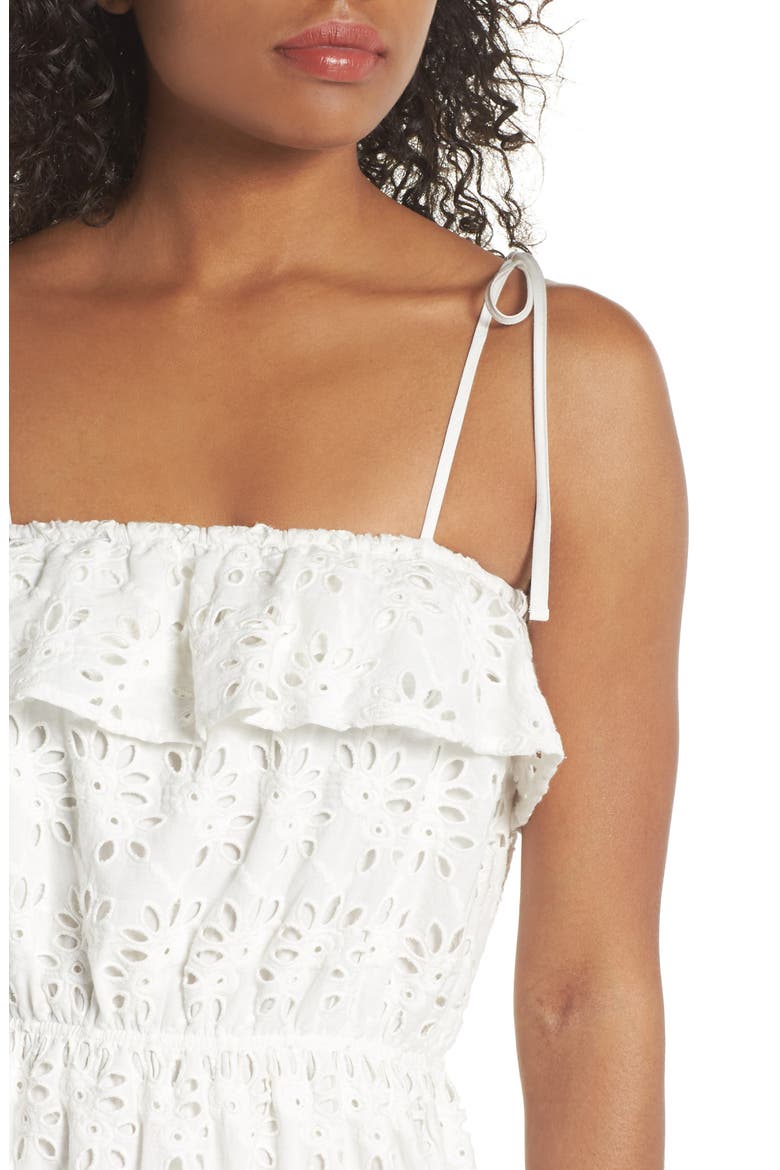 Ruffle Broderie Anglaise Sundress, Alternate, color, OFF-WHITE