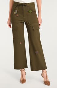 Cinq à Sept Michelle Retro Love Embellished Cargo Pants