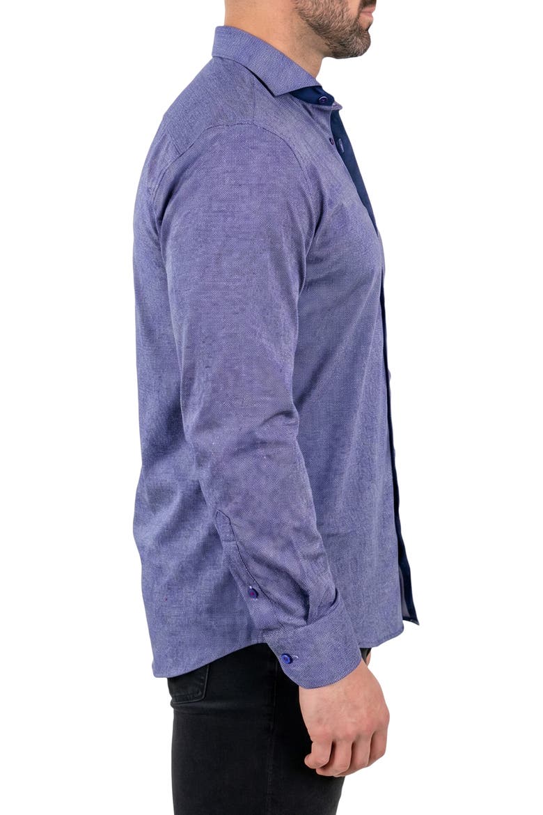 Einstein Contemporary Fit Button-Up Shirt, Alternate, color, BLUE