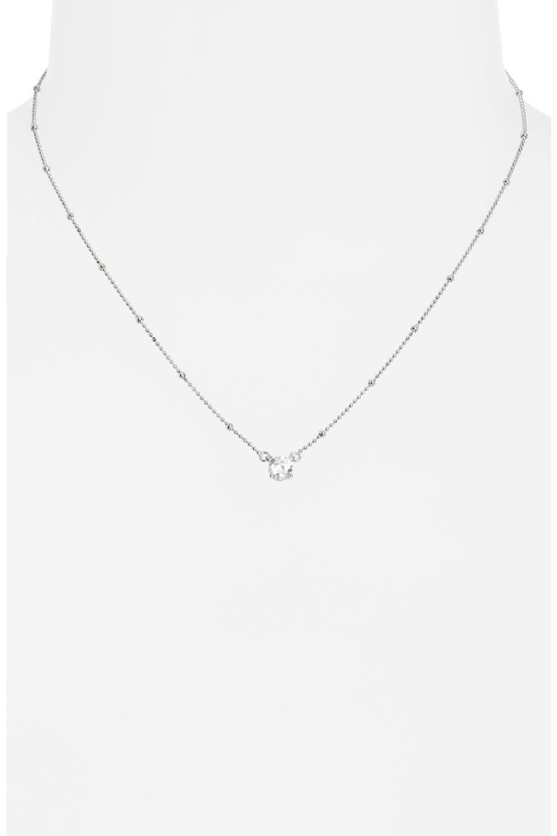 Demi Fine Solitaire Cubic Zirconia Necklace, Alternate, color, PLATINUM PLATED
