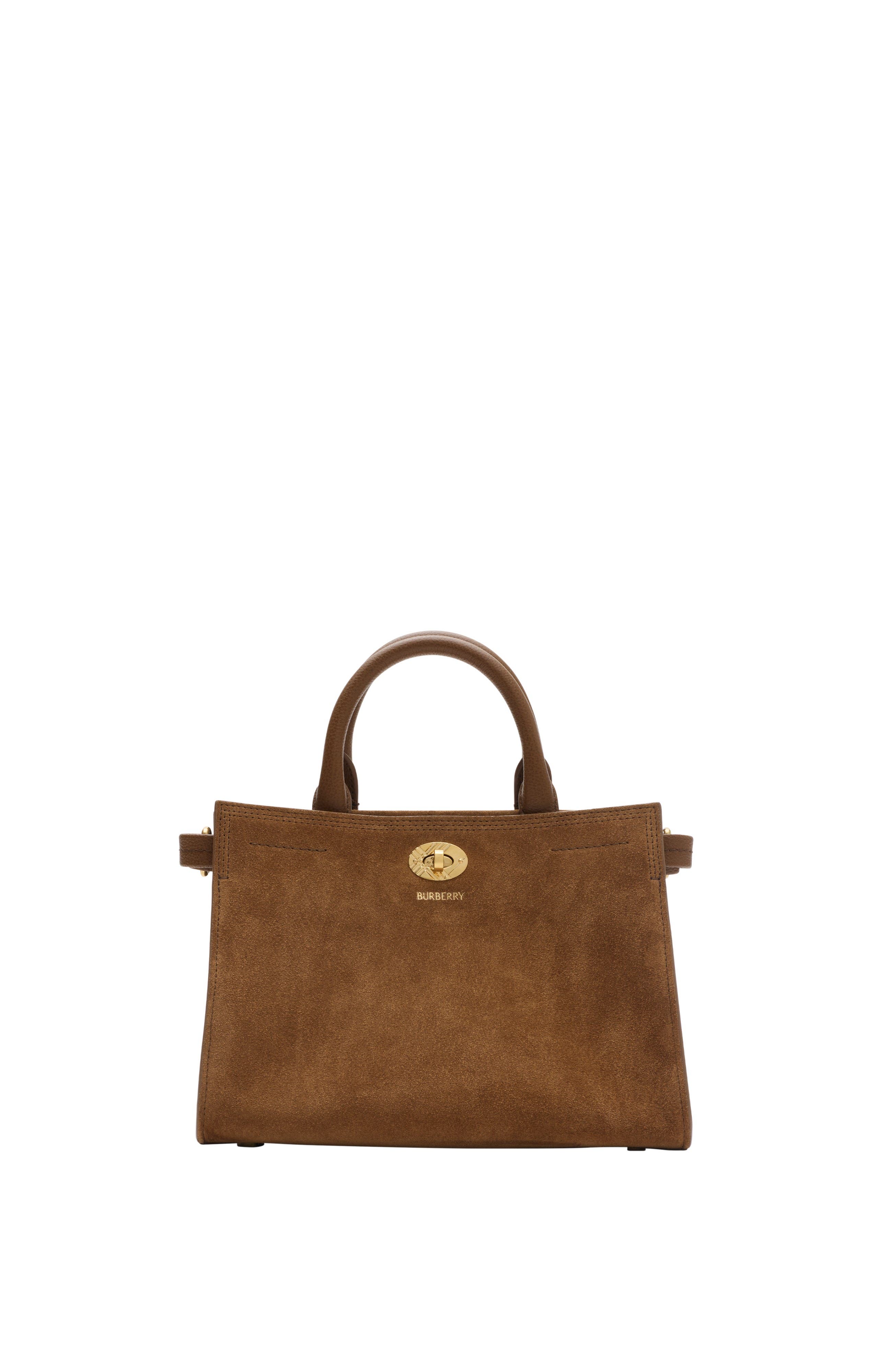 Burberry Mini Cotswolds Tote, Main, color, Hazel Brown