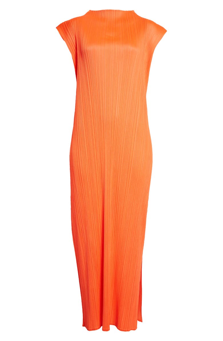 Pleats Please Issey Miyake Monthly Colors April Pleated Dress, Alternate, color, Habanero