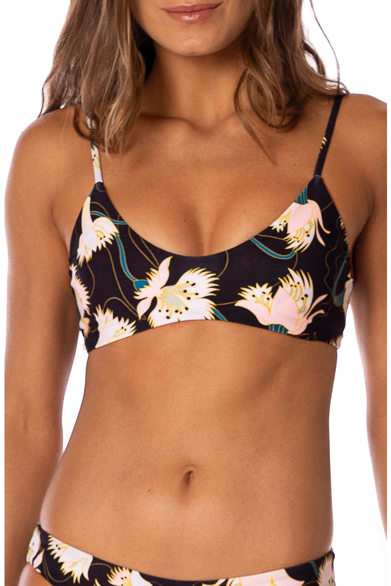 Floral Dreams Liberties Reversible Bikini Top, Main, color, BLACK